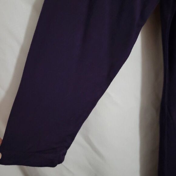 Croft & Barrow Top Dark Purple Medium flowy lace stretchy pleated Rayon classic - Picture 3 of 11